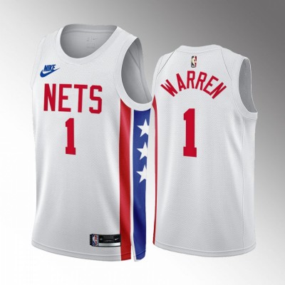 Nike Brooklyn Nets #1 T.J. Warren White NBA 2022-23 Men's Classic Edition Jersey Men's